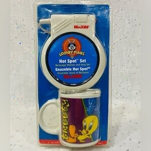 Vintage Y2K Loony Tunes Tweety Bird Hot Spot Set -Warmer and Mug New Sealed